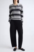 Lisa Yang Tinna Stripe Cashmere Rib Polo Sweater