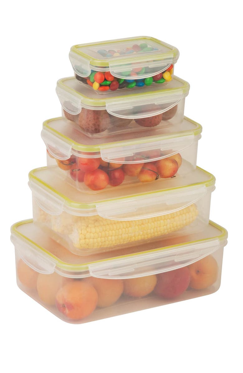 HONEY-CAN-DO Locking 10-Piece Clear Food Storage Set, Alternate, color, 