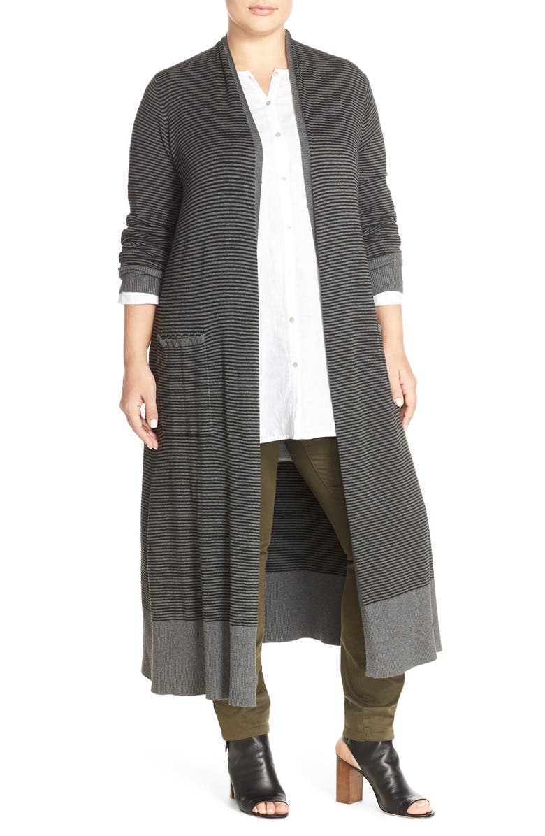 Eileen Fisher Stripe Long Duster Cardigan, Main, color,
