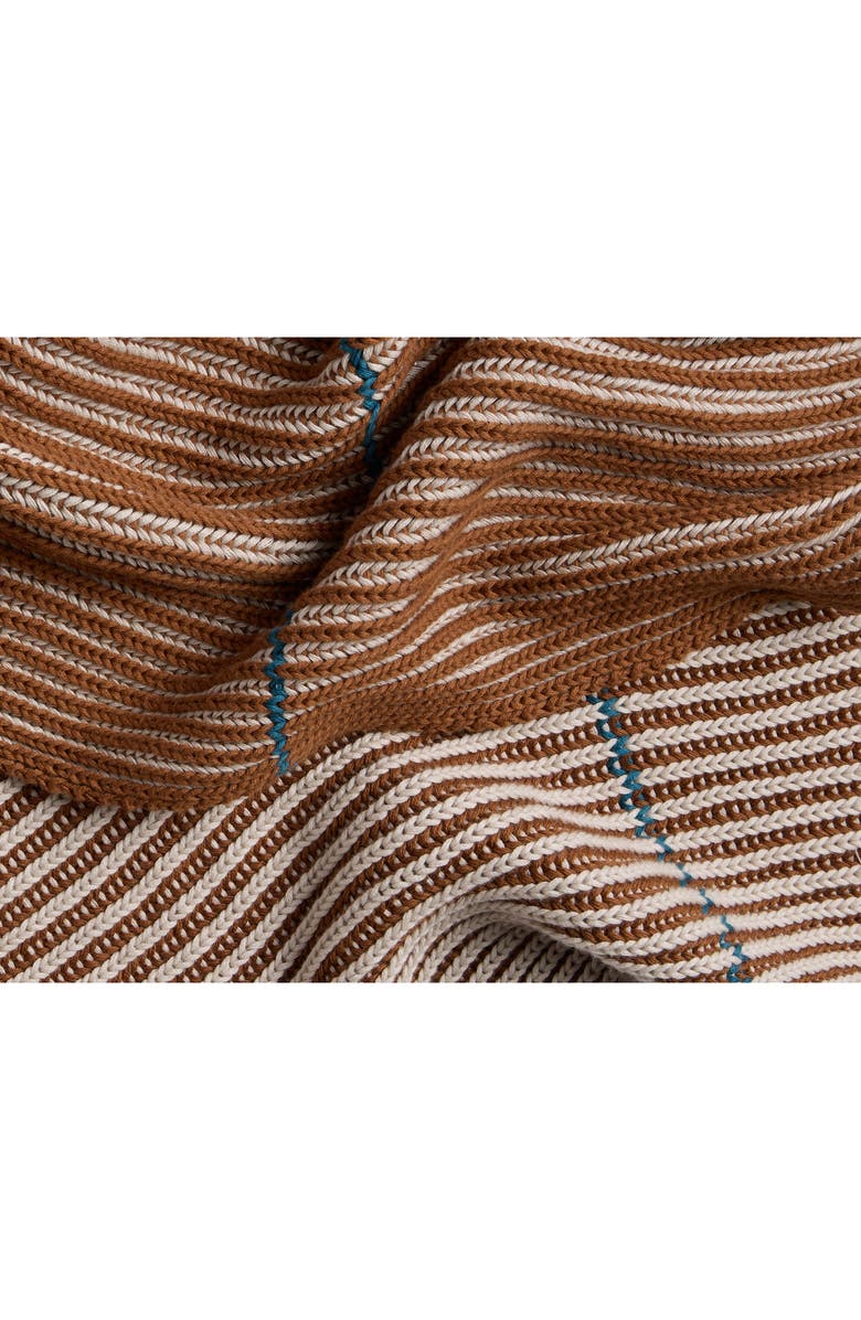 Parachute Two-Tone Organic Cotton Ribbed Throw Blanket, Alternate, color, Bone And Tobacco