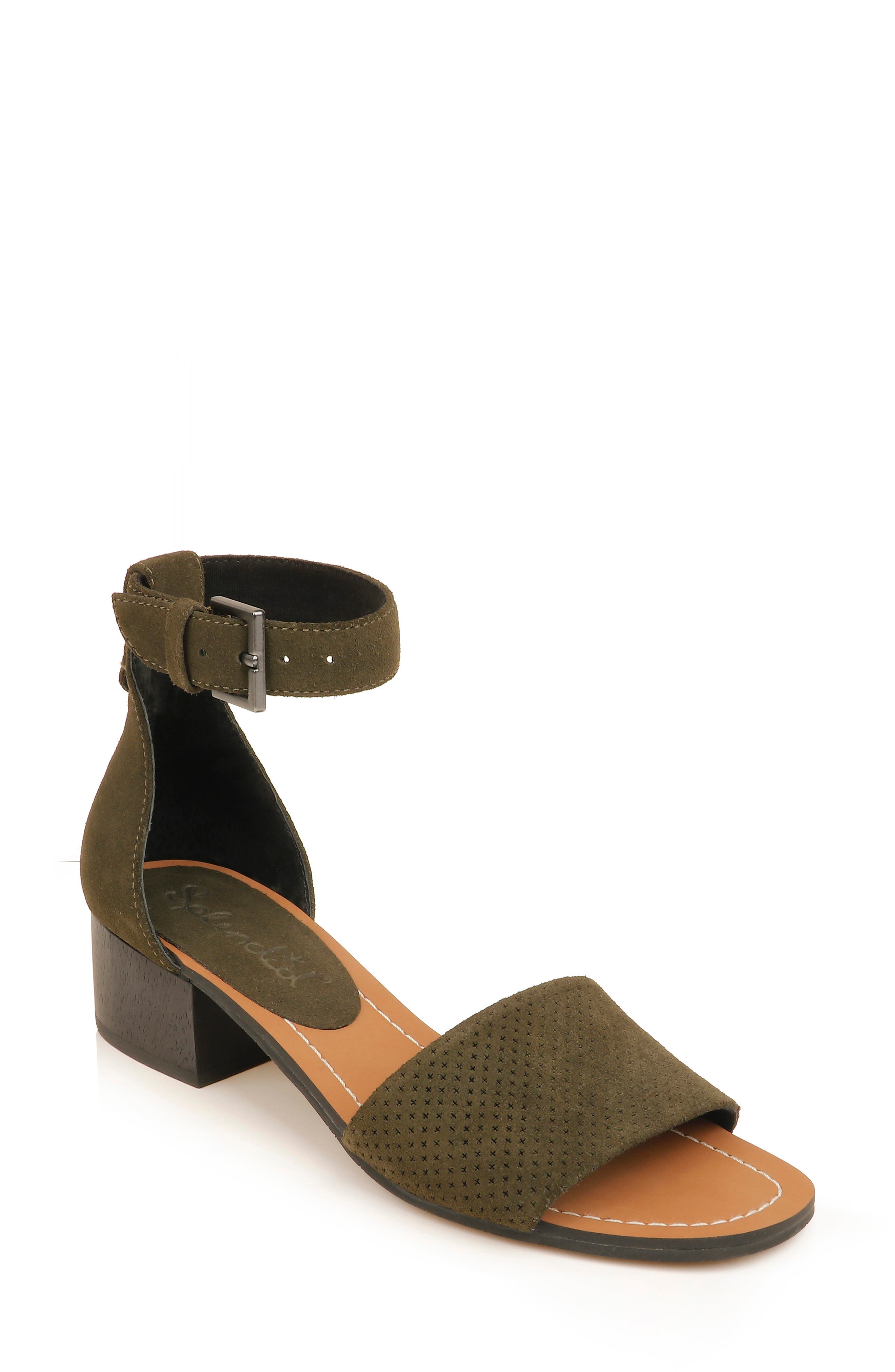 Lambert Ankle Strap Sandal, Main, color, FOREST GREEN SUEDE