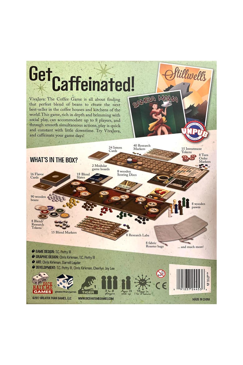 Vivajava The Coffee Game Greater Than Games 13+, Alternate, color, Multicolored