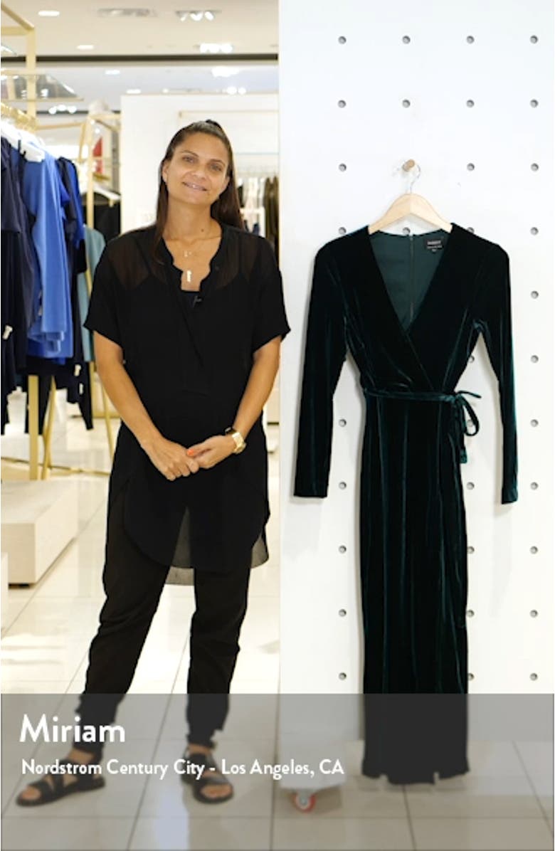 Morgan Long Sleeve Velvet Faux Wrap Dress, sales video thumbnail