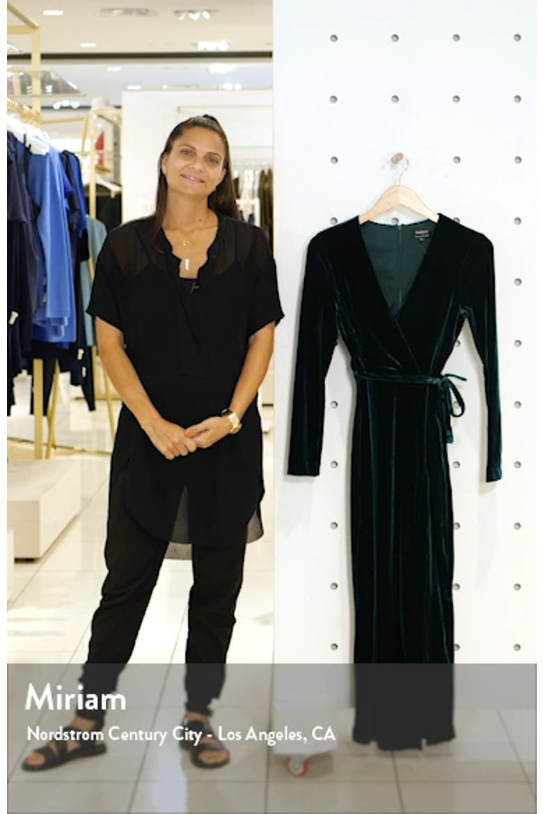 Morgan Long Sleeve Velvet Faux Wrap Dress video
