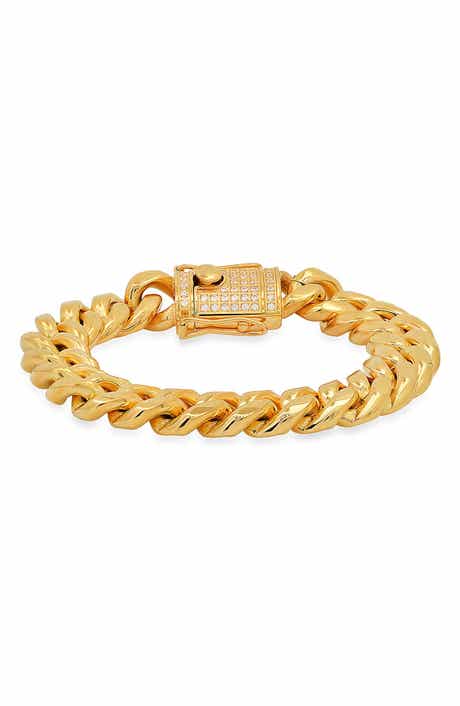 Men's 18k Gold Plated Curb Chain Bracelet