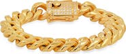 STEELTIME Men's 18k Gold Plated Curb Chain Bracelet