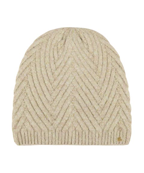 shine herringbone knit hat