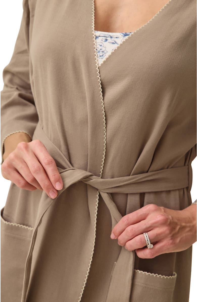 Kindred Bravely Cotton Blend Robe, Alternate, color, Taupe