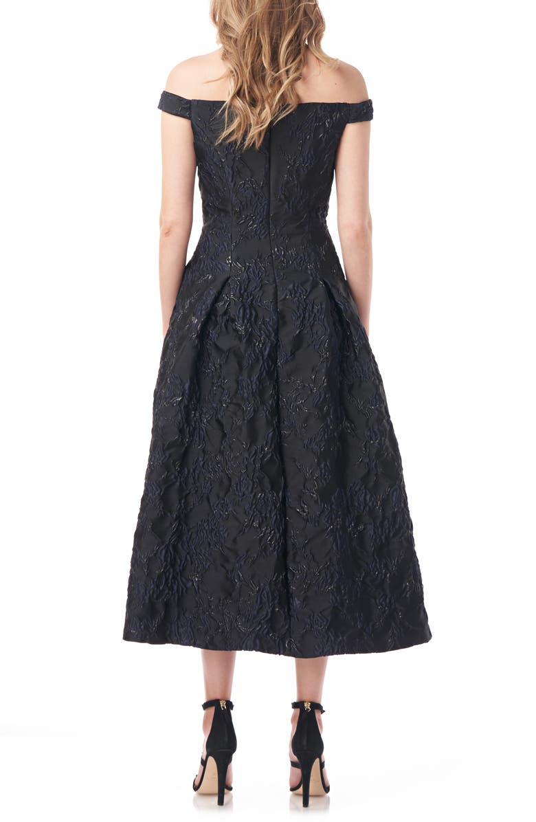 Kay Unger Carina Metallic Floral Brocade Cocktail Dress, Alternate, color,