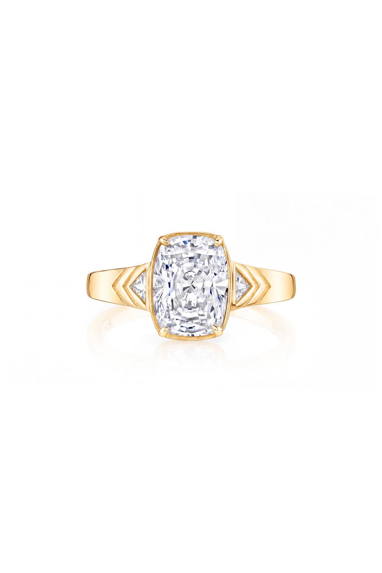 Cushion Cut Cubic Zirconia Solitaire Ring, Main, color, 18 KT YELLOW GOLD CLEAR CZ