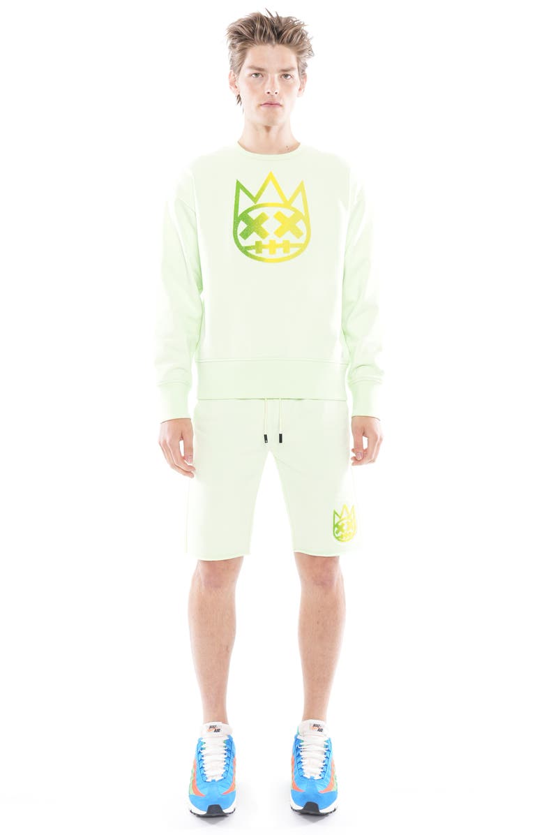 Cult of Individuality Graphic Cotton Sweat Shorts, Alternate, color, Patina Green