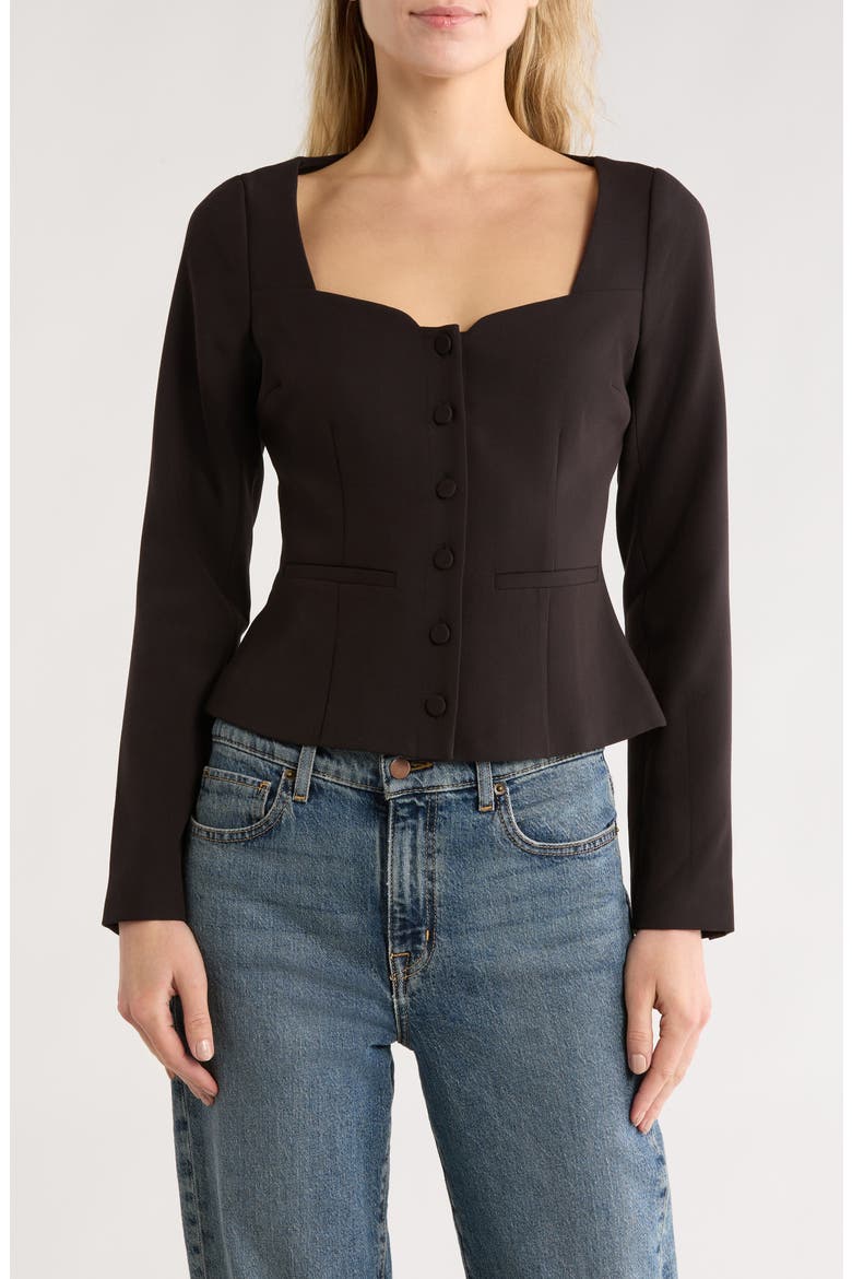 Rhea Button-Up Top, Main, color, BLACK