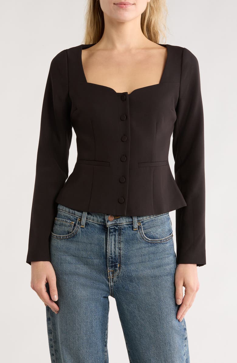 PAIGE Rhea Button-Up Top, Main, color, Black