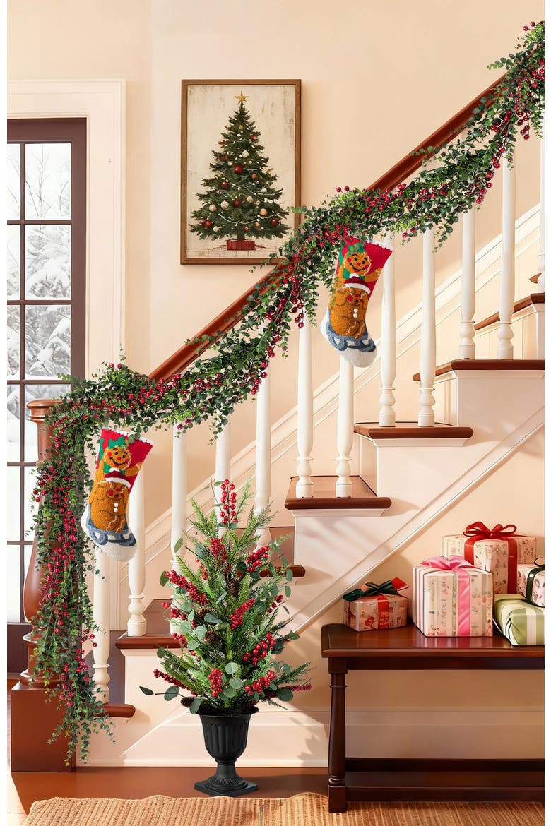 9ft Christmas PE Dripping Garland Real Touch, Alternate, color, Red