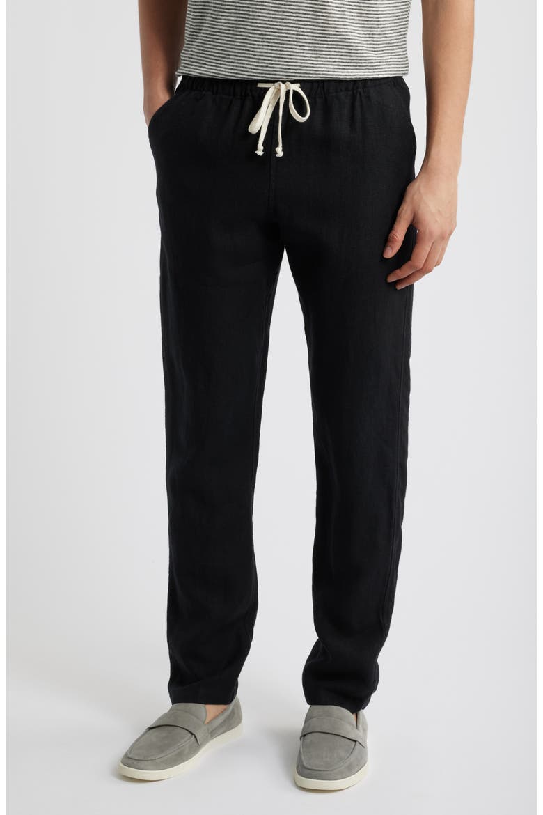 Bo Linen Drawstring Pants, Main, color, NIGHT