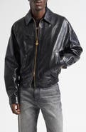 Versace Python Embossed Leather Jacket