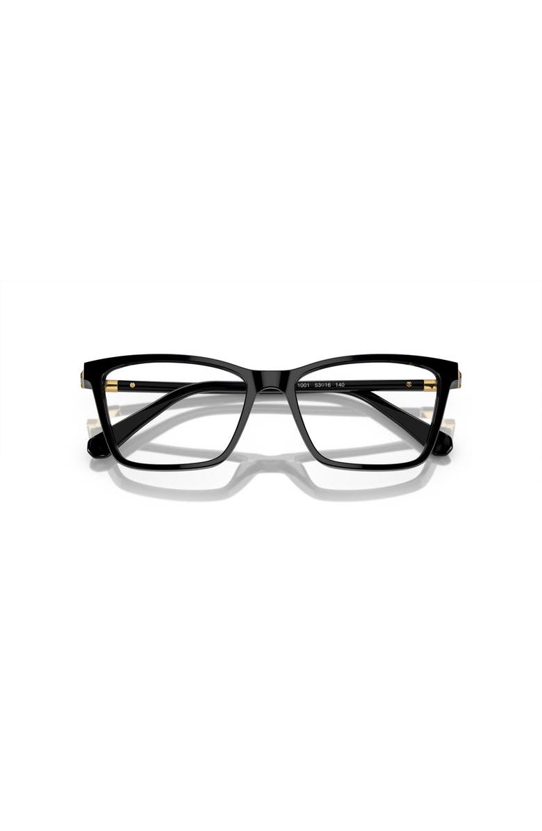 Swarovski 53mm Rectangle optical glasses, Alternate, color, Black
