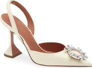 Amina Muaddi Begum Crystal Pointed Toe Slingback Pump