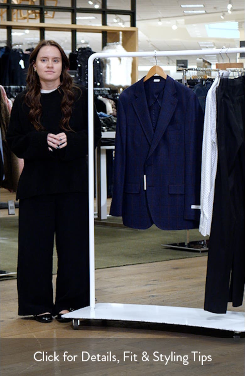 Hyperlight Soft Navy Windowpane Check Wool Sport Coat, sales video thumbnail