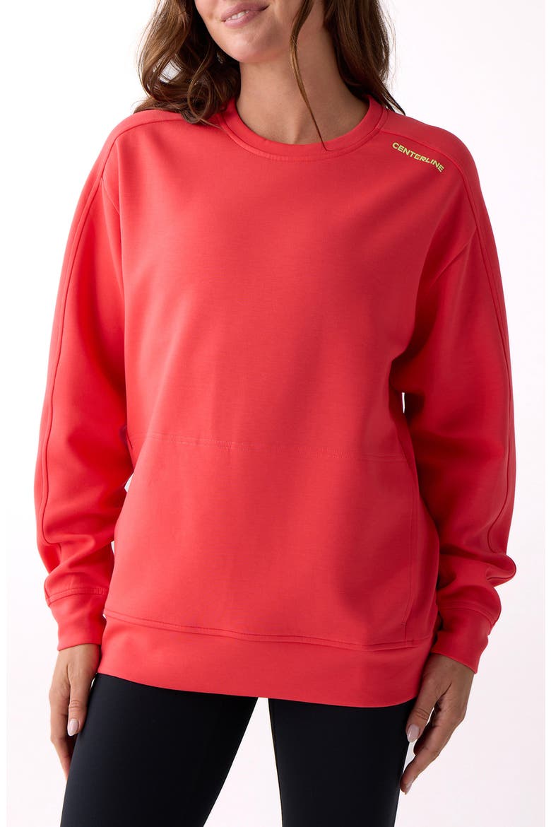 Après Women's Crew Sweatshirt, Main, color, Sunset Coral