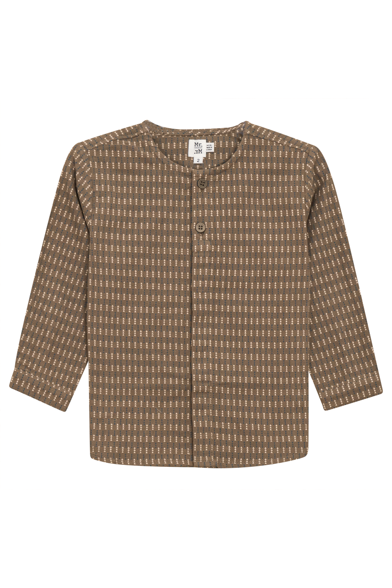 Long Sleeve Woven Button Down Shirt, Main, color, Cocoa