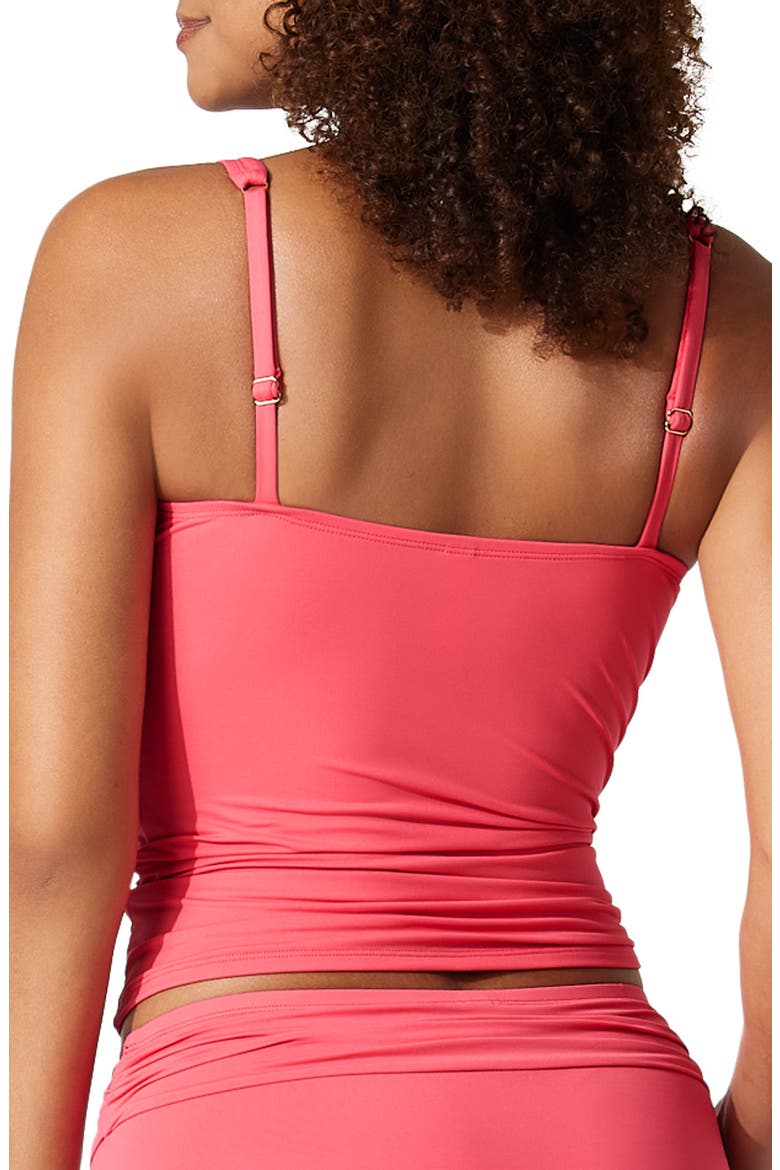 Pearl Twist Front Underwire Tankini Top, Alternate, color, CORAL COAST