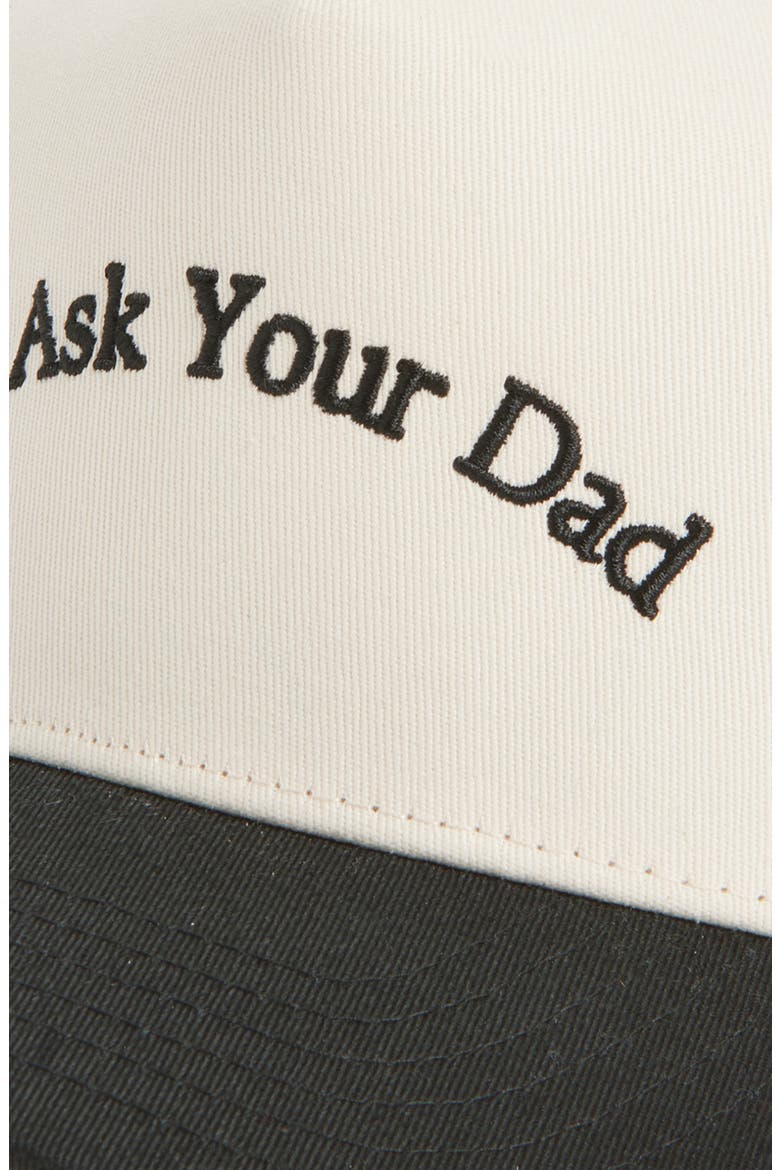 Go Ask Your Dad Trucker Hat, Alternate, color, BLACK