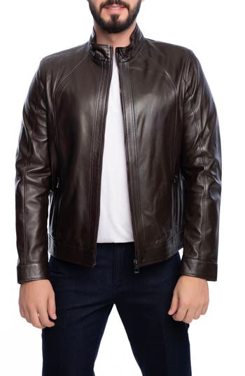 Vellapais Smooth Leather Jacket In Dark Brown