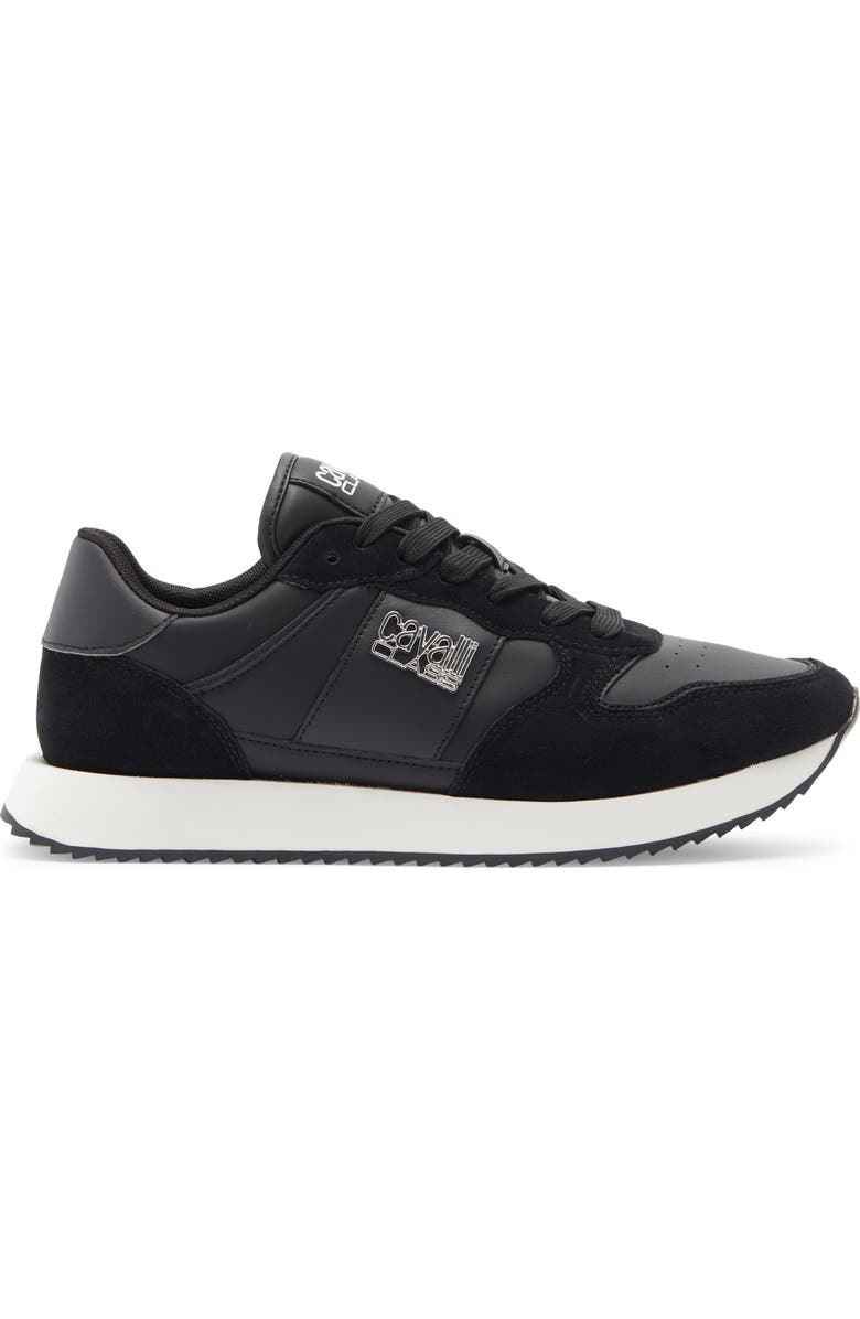 Roberto Cavalli Firenze Low Top Runner Sneaker, Alternate, color, Black