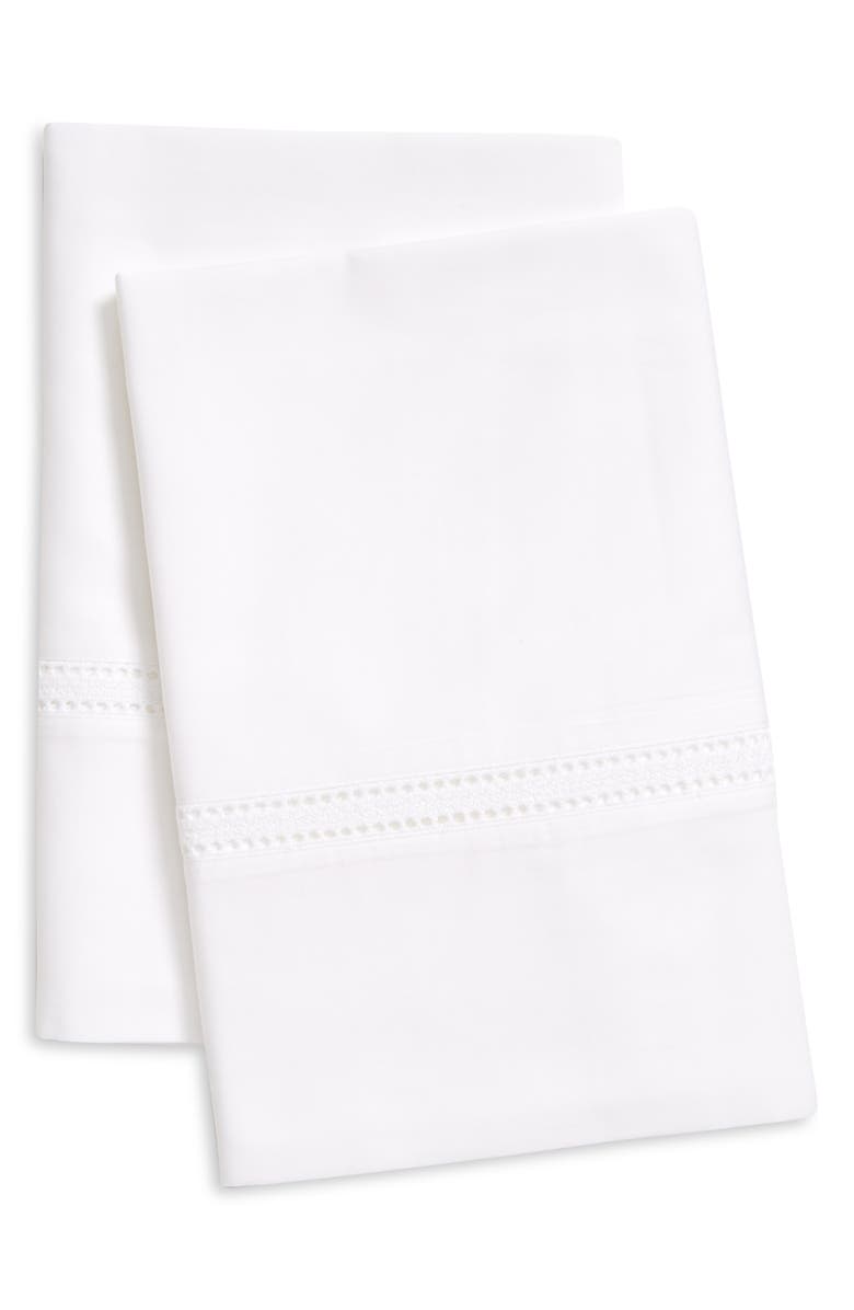 Boll & Branch Eyelet Set of 2 Organic Cotton Standard Pillowcases, Main, color, 