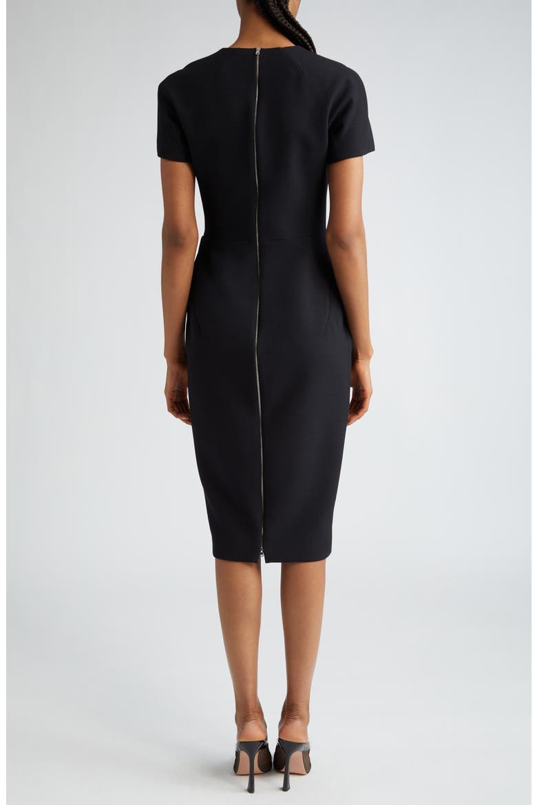 Crepe Sheath Dress, Alternate, color, BLACK
