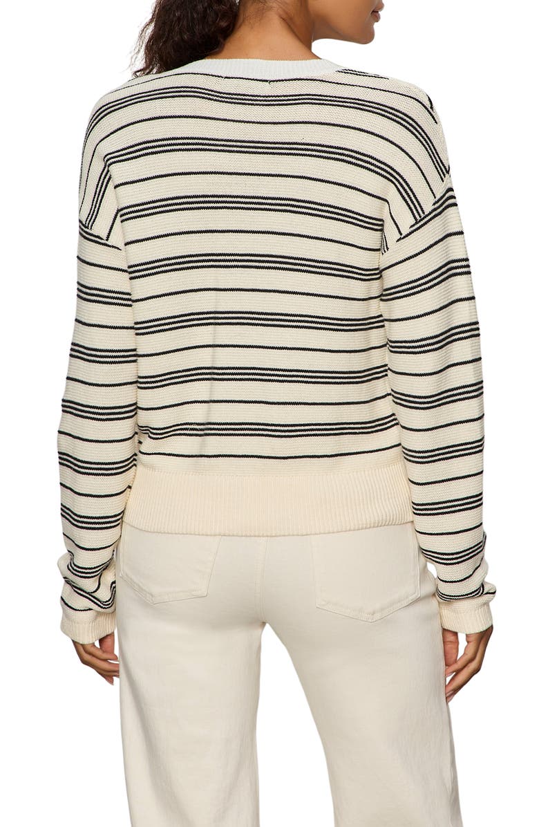 Sanctuary Stripe Cotton Henley Sweater, Alternate, color, Collagen White/ Black Stripe