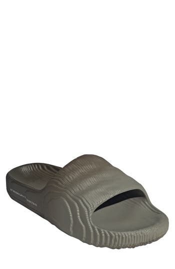 Adidas Originals Adidas Adilette Sport Slide Sandal In Silver/olive/off White