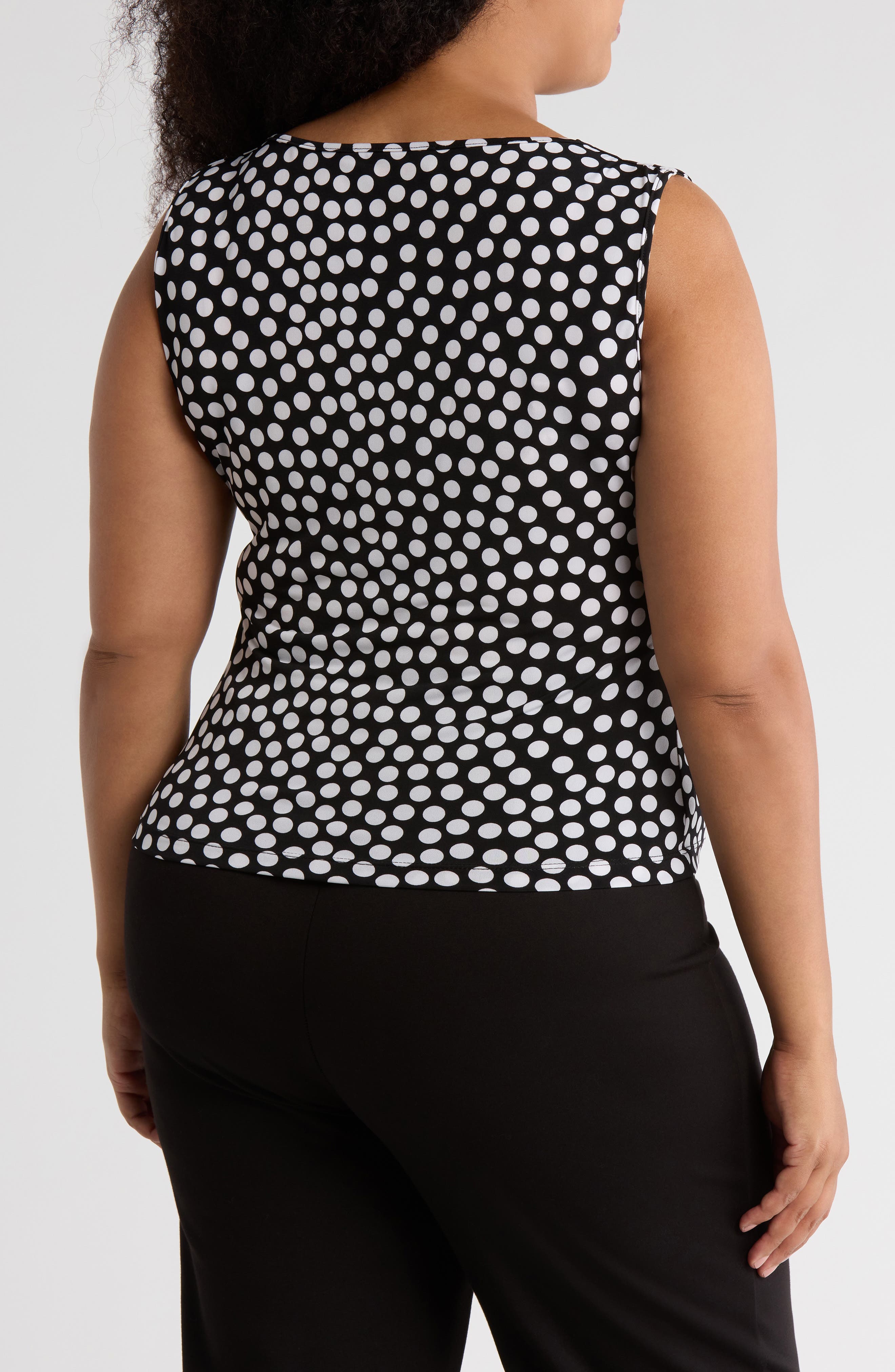 Polka Dot Cowl Neck Crop Tank - image 2