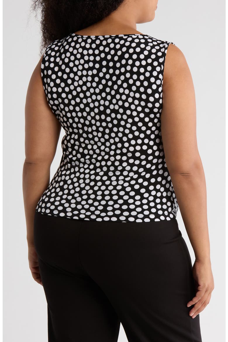 Polka Dot Cowl Neck Crop Tank, Alternate, color, BLACK