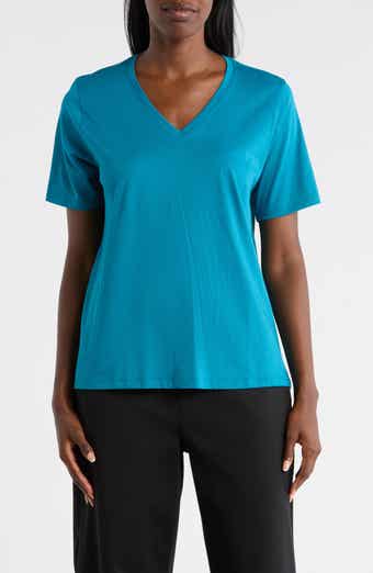V-Neck Organic Cotton Knit T-Shirt