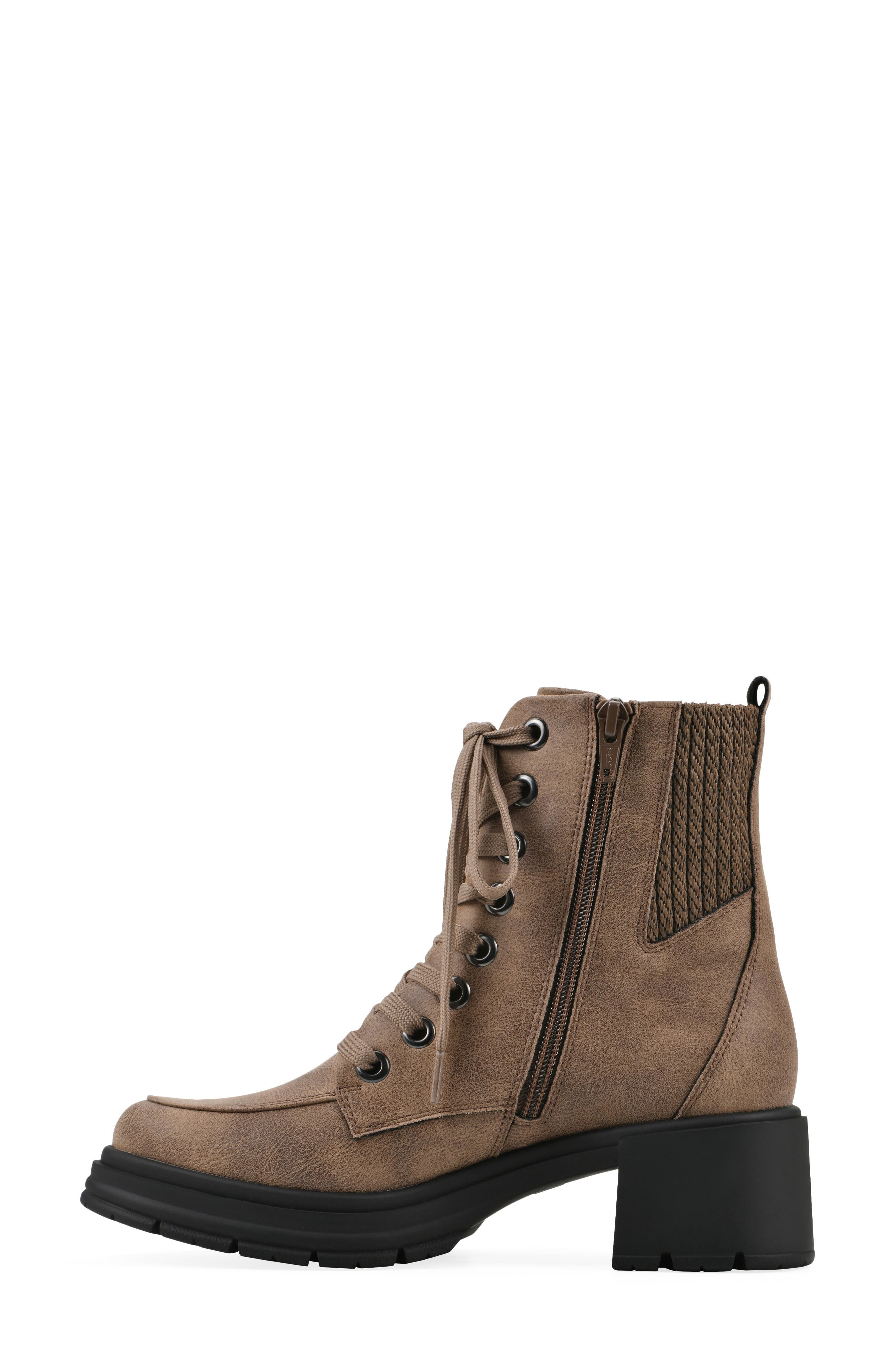 Midfield Combat Boot, Alternate, color, LIGHT BROWN/ FABRIC