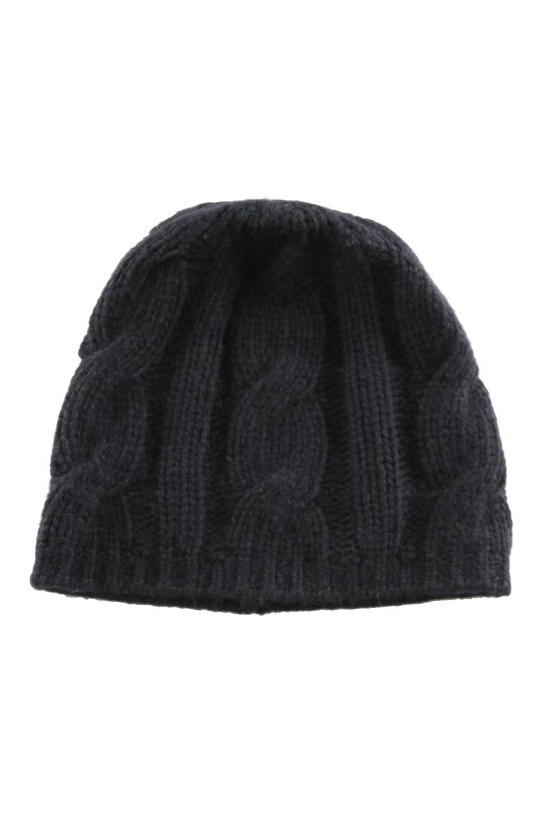 Chunky Cable Beanie, Main, color, BLACK