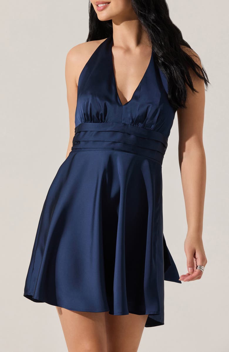 ASTR the Label Mielle Halter Minidress, Alternate, color, Navy