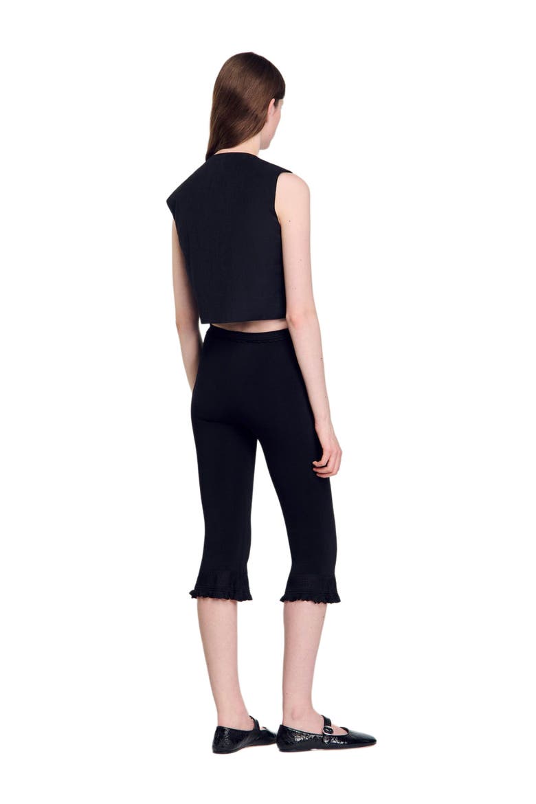 Pleated crop top, Alternate, color, Black
