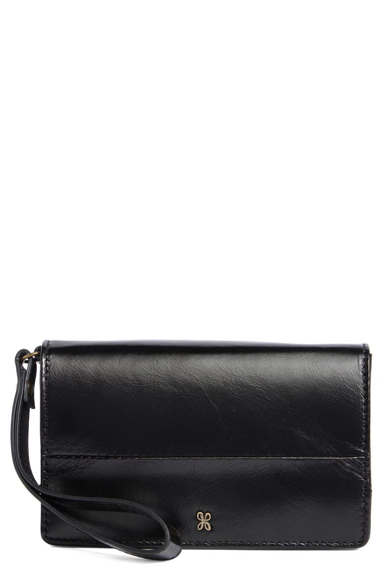 HOBO Jill Leather Wristlet, Main, color, Black