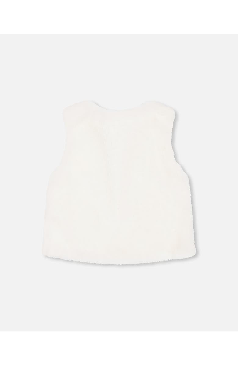 Deux par Deux Little Girl's Faux Fur Vest Off White, Alternate, color, 