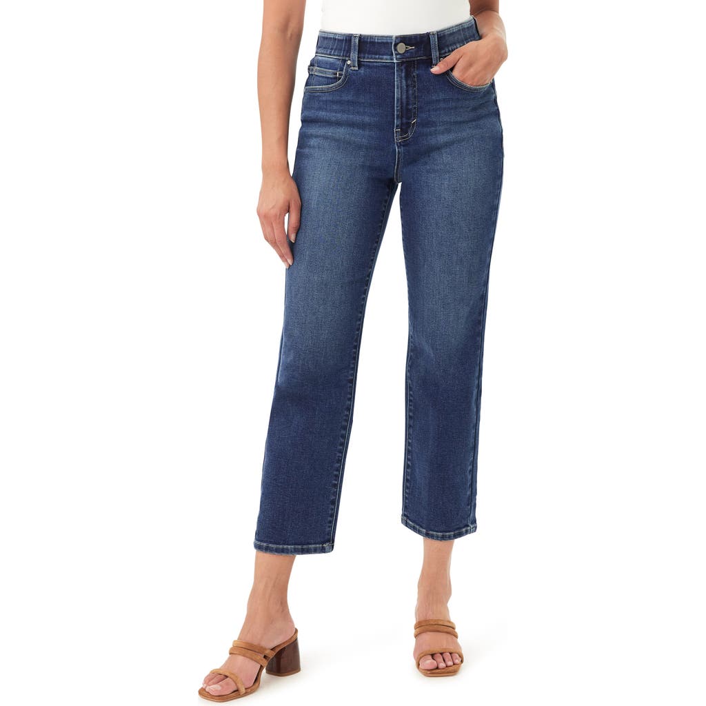 Curve Appeal Rae High Waist Straight Leg Jeans In Blue