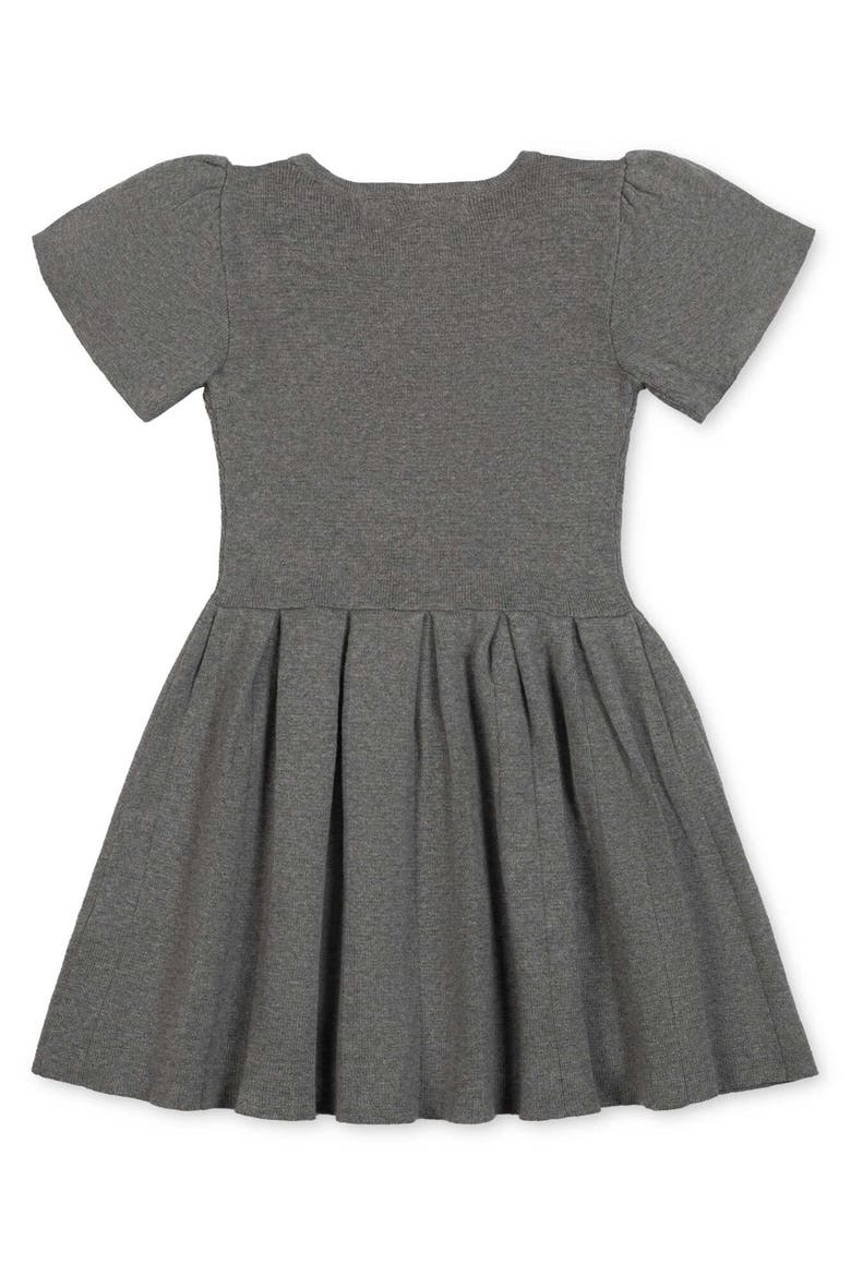 Kids' Organic Pleated Sweater Dress, Alternate, color, Dark Gray Heather