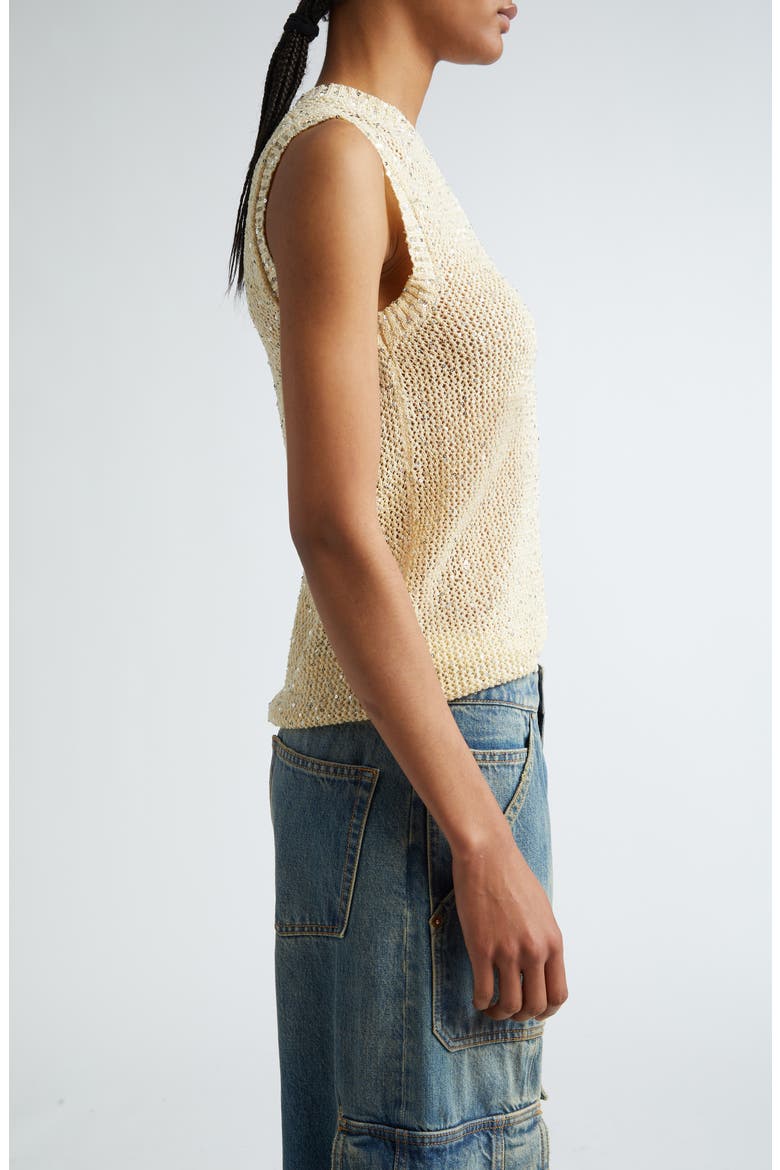 Journey Sequin Sleeveless Sweater, Alternate, color, HERITAGE WHITE