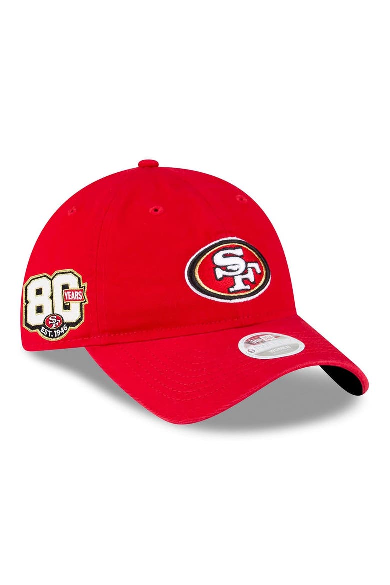 Women's New Era Scarlet San Francisco 49ers 80th Anniversary Side Patch 9TWENTY Adjustable Hat, Main, color, Scarlet