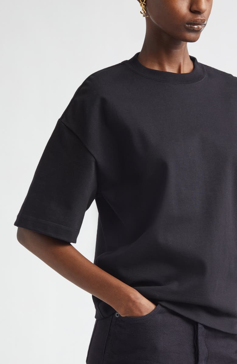 Saint Laurent Cotton Jersey T-Shirt, Alternate, color, Noir