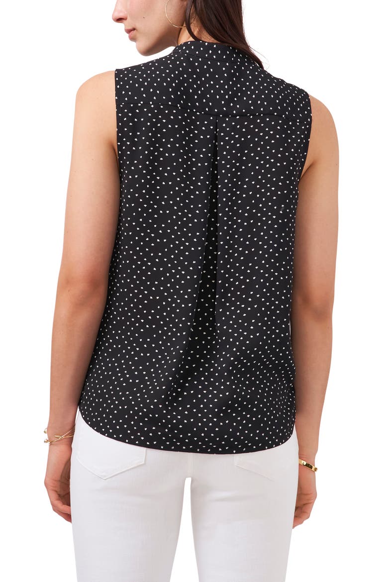 Dot Print Wrap Front Georgette Blouse, Alternate, color, RICH BLACK