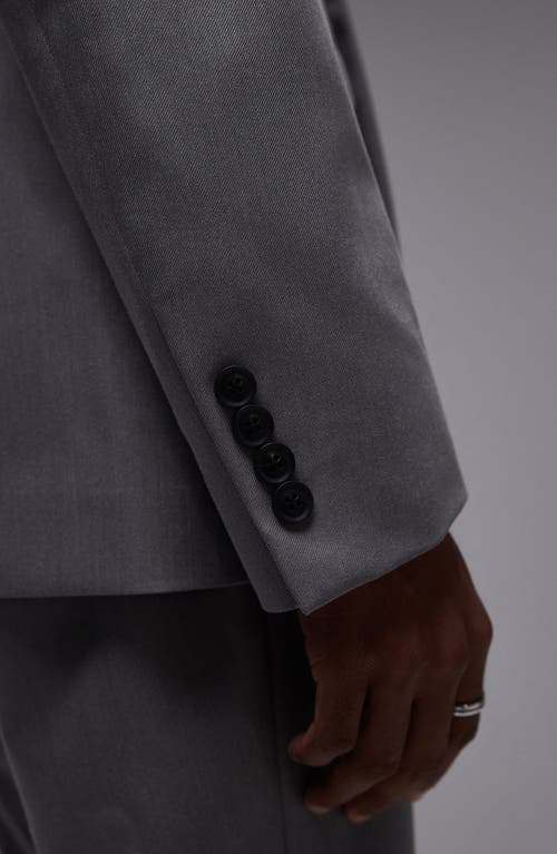 Topman Slim Fit Grey Stretch Suit Jacket In Grey