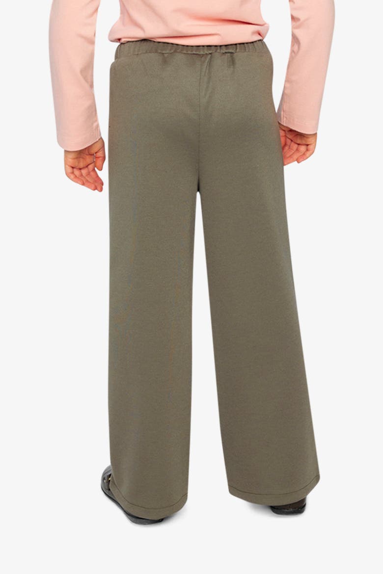 Gabardine Elastic Waist Flare Pants, Alternate, color, Sage Print Green